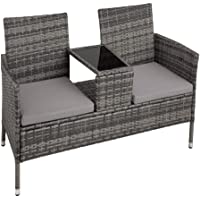 Los mejores  - TecTake 800168 Set de Sofá 2X Asientos &amp- Mesa- Conjunto de Muebles de Jardín- Exterior Terraza Patio